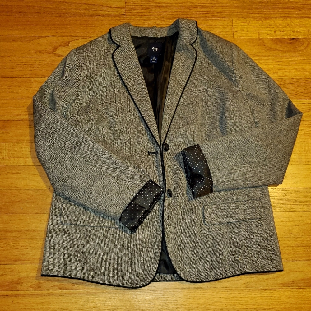 GAP Blazer With Polka-dot Cuff & Back Collar